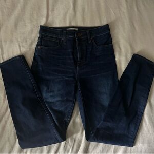 Madewell Women's Curvy High Rise Tall Skinny Jeans - Dark Blue